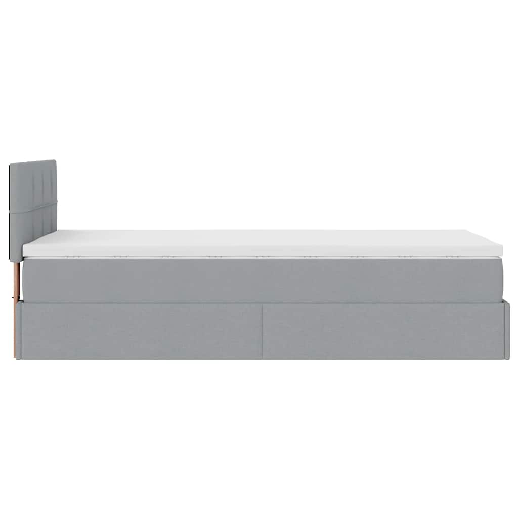 Pouf Letto con Materasso e LED Grigio Chiaro 90x200 cm Tessuto | homemem39