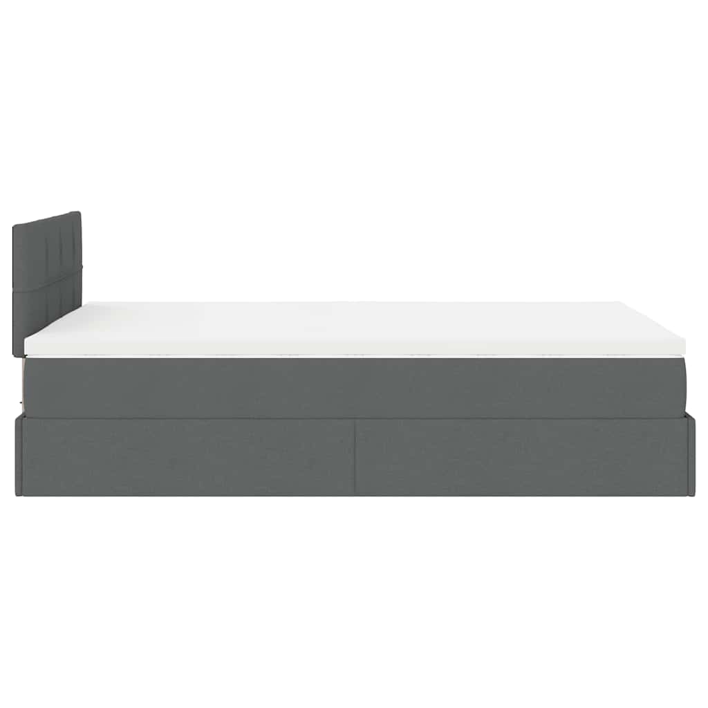 Pouf Letto con Materasso e LED Grigio Scuro 120x200 cm Tessuto | homemem39