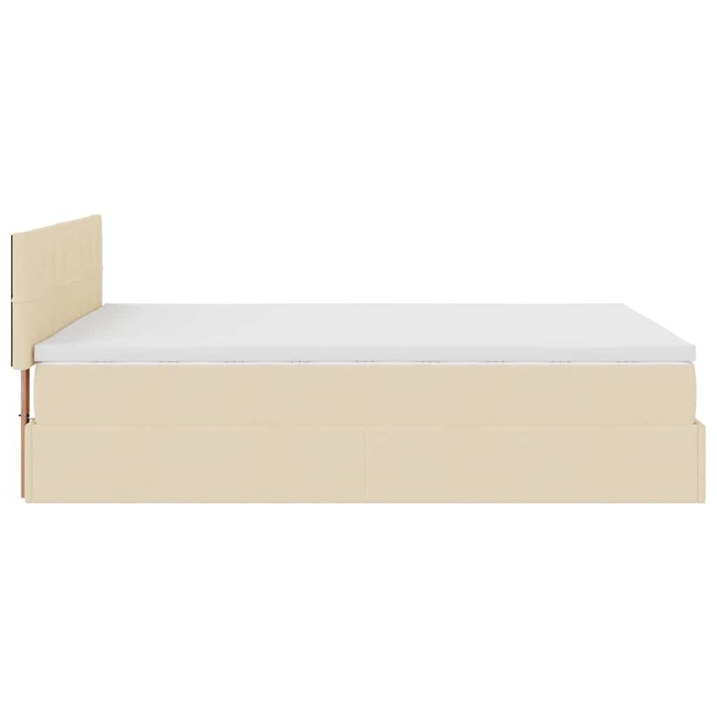 Pouf Letto con Materasso e LED Crema 140x190 cm | homemem39