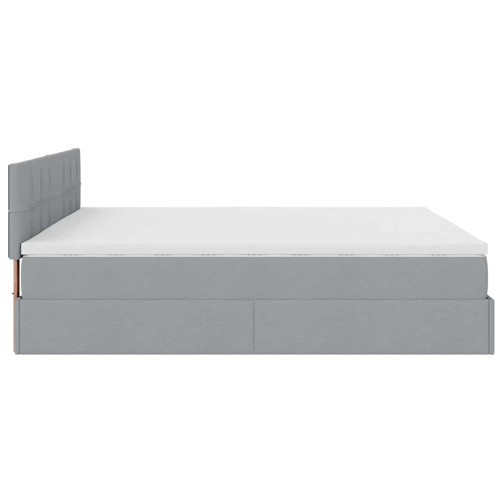 Pouf Letto con Materasso e LED Grigio Chiaro 180x200cm Tessuto | homemem39