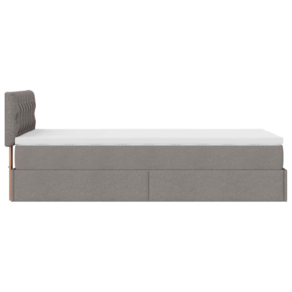 Struttura Letto Pouf con Materasso Tortora 90x190 cm in Tessuto | homemem39