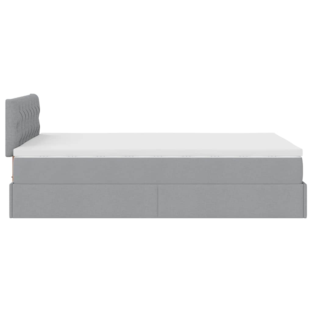 Pouf Letto con Materasso Grigio Chiaro 120x200 cm in Tessuto | homemem39