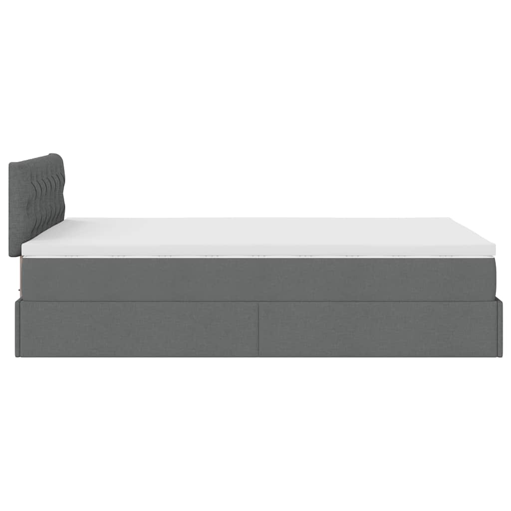 Pouf Letto con Materasso e LED Grigio Scuro 120x200 cm Tessuto | homemem39