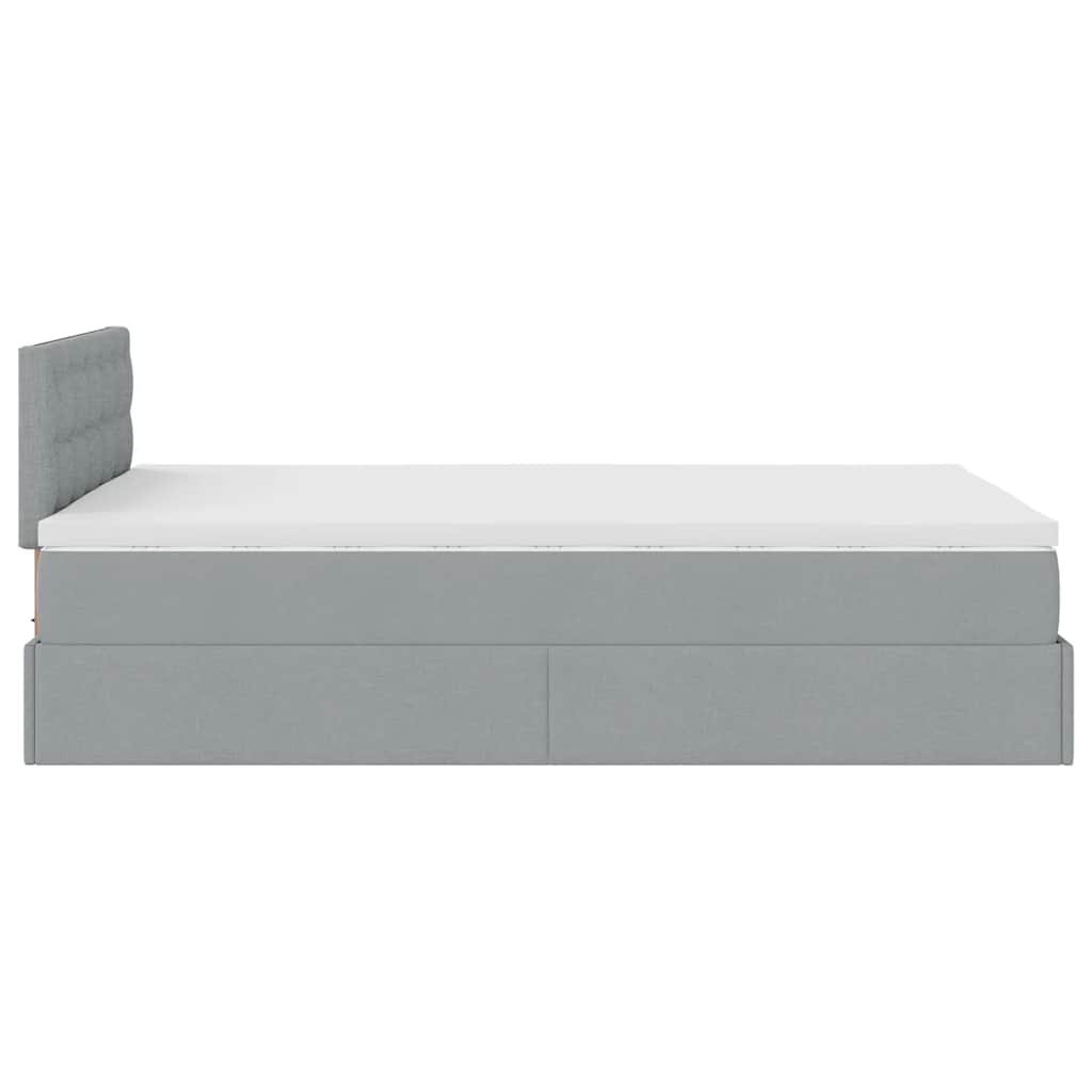 Pouf Letto con Materasso Grigio Chiaro 120x190 cm in Tessuto | homemem39