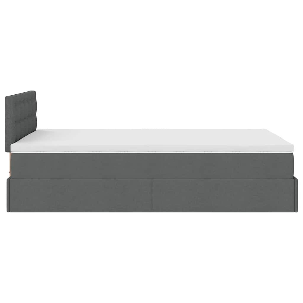 Pouf Letto con Materasso e LED Grigio Scuro 120x190 cm Tessuto | homemem39