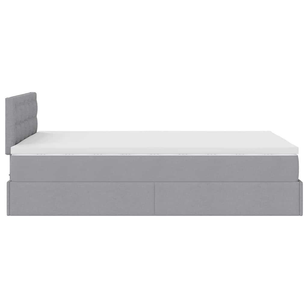 Pouf Letto con Materasso Grigio Chiaro 120x200 cm in Tessuto | homemem39
