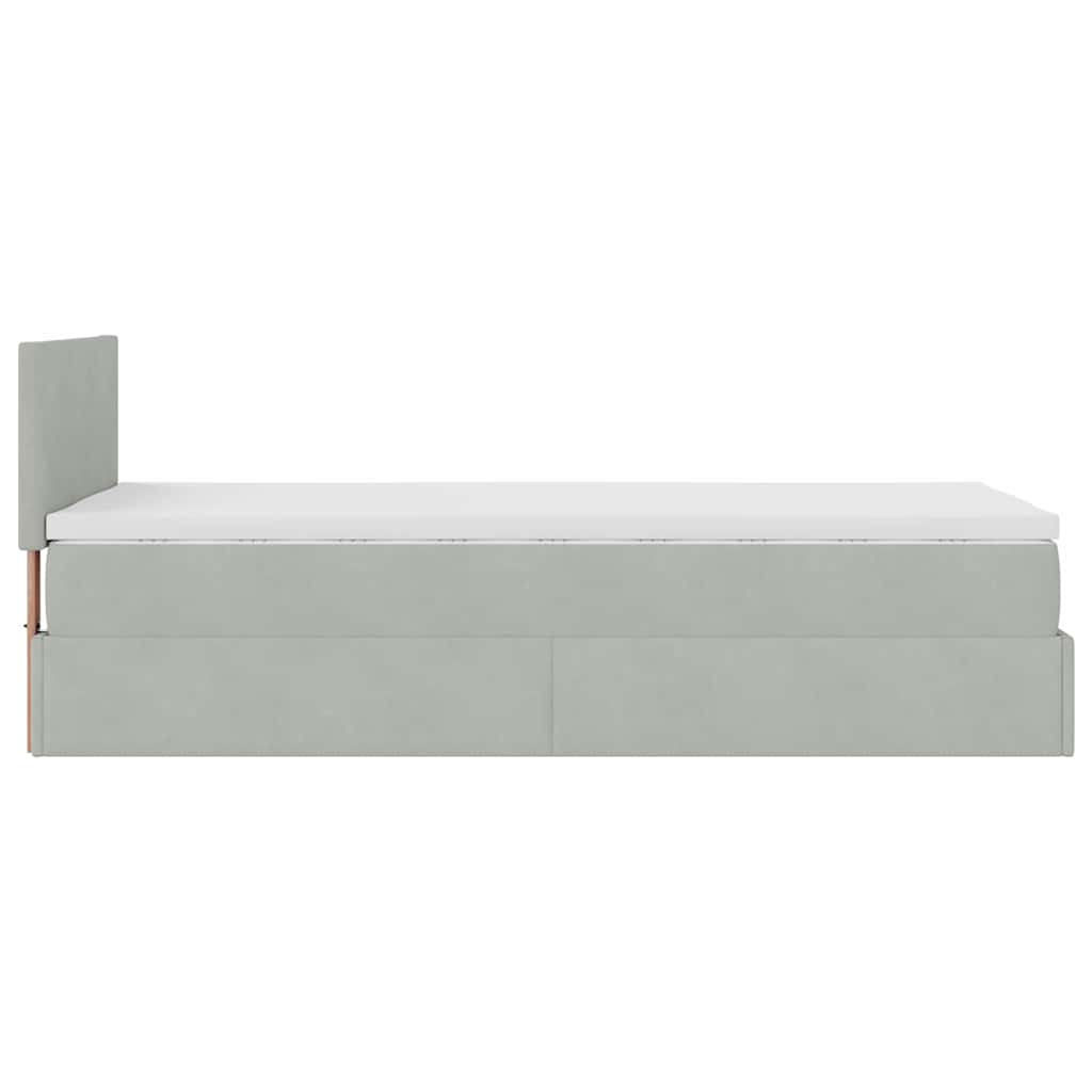 Struttura Letto Pouf con Materasso 80x200 cm in Velluto | homemem39