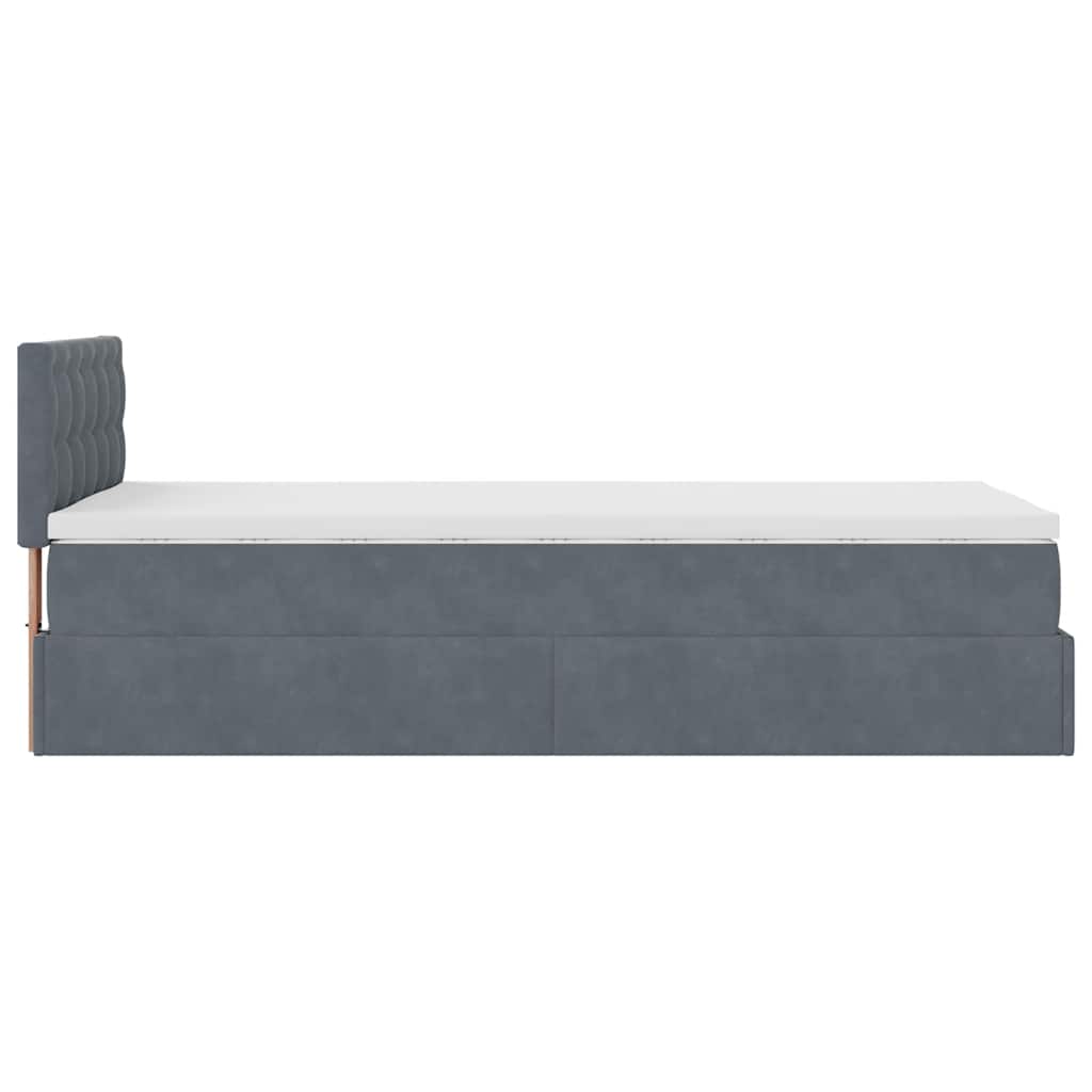 Struttura Letto Pouf con Materasso 90x200 cm in Velluto | homemem39