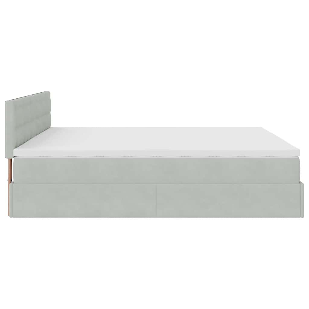 Struttura Letto Pouf con Materasso 160x200 cm in Velluto | homemem39