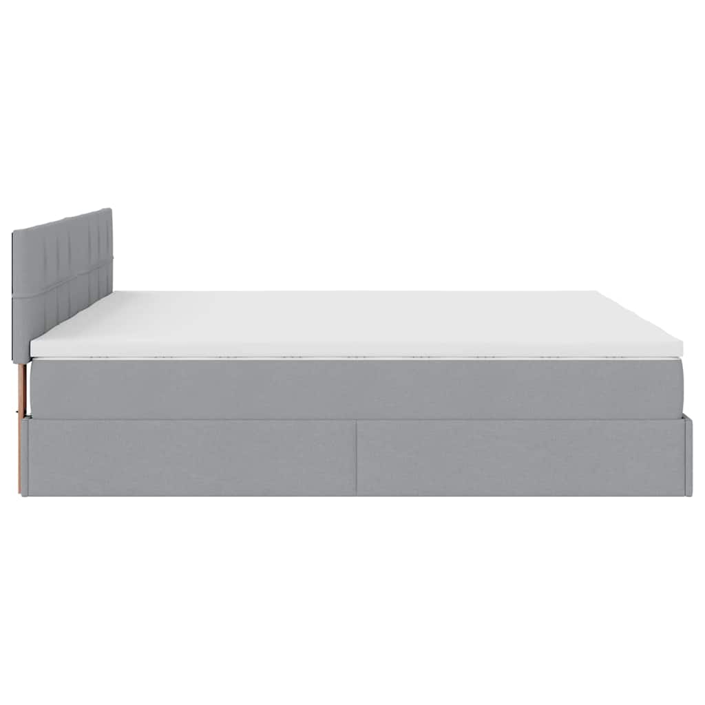 Struttura Letto Pouf con Materassi 200x200 cm in Tessuto | homemem39