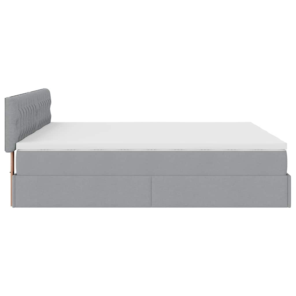 Struttura Letto Pouf con Materassi 200x200 cm in Tessuto | homemem39