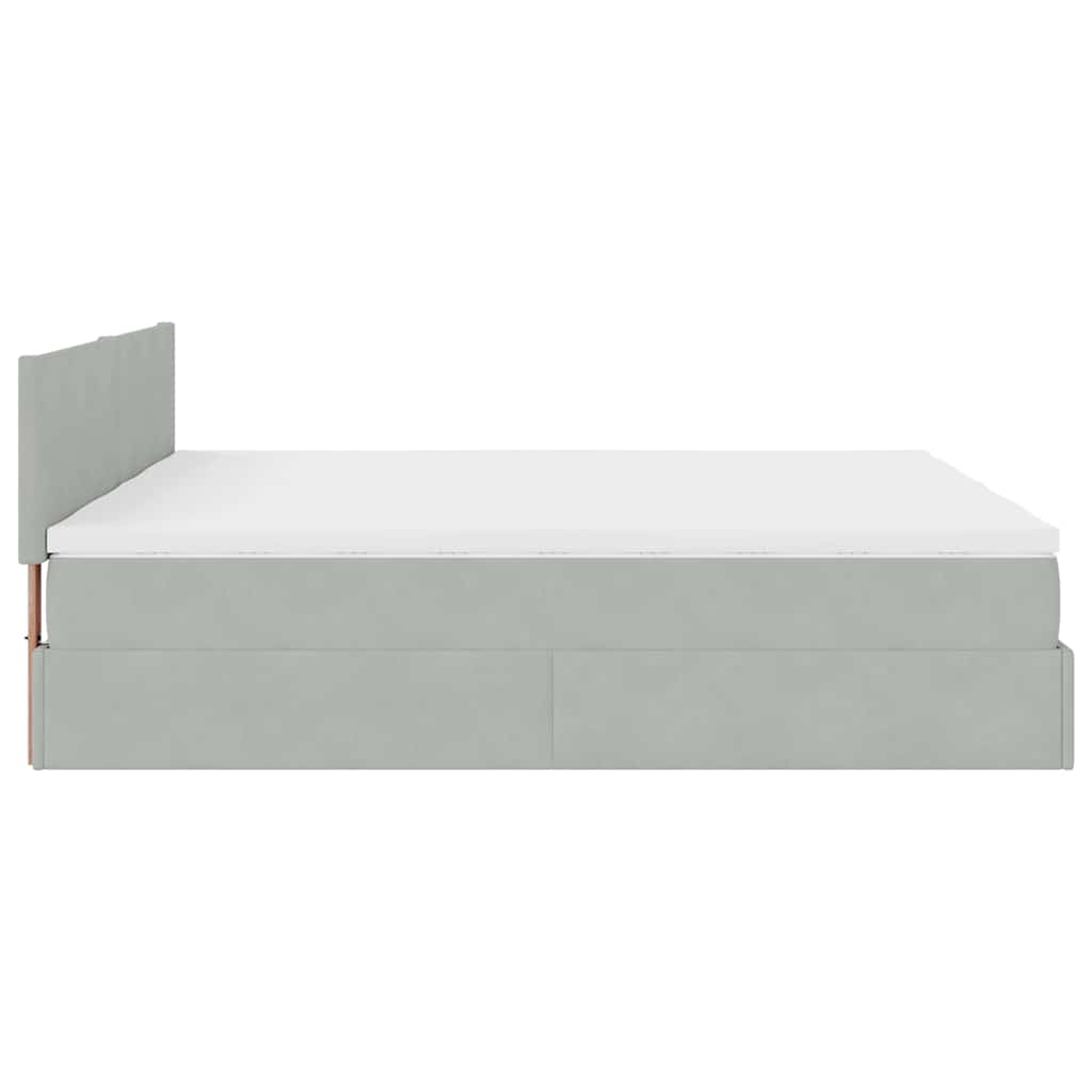 Struttura Letto Pouf con Materassi 160x200 cm in Velluto | homemem39
