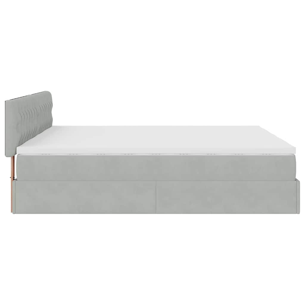 Struttura Letto Pouf con Materassi 160x200 cm in Velluto | homemem39