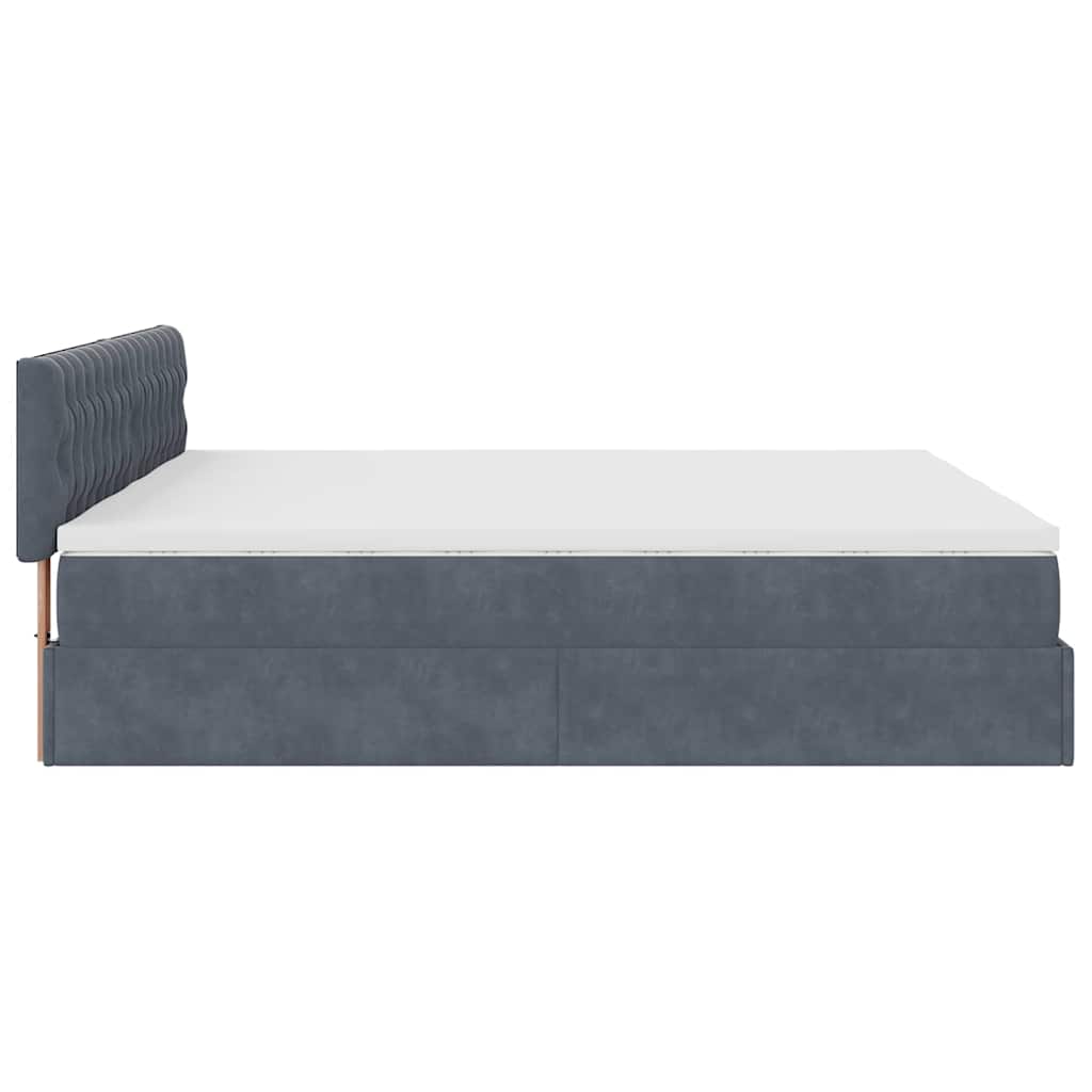 Struttura Letto Pouf con Materassi 160x200 cm in Velluto | homemem39