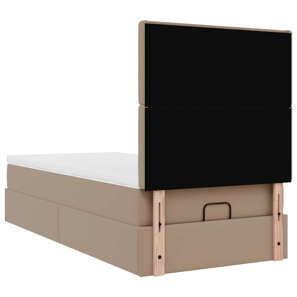 Letto Pouf con Materasso Cappucino 90x200 cm Similpelle | homemem39