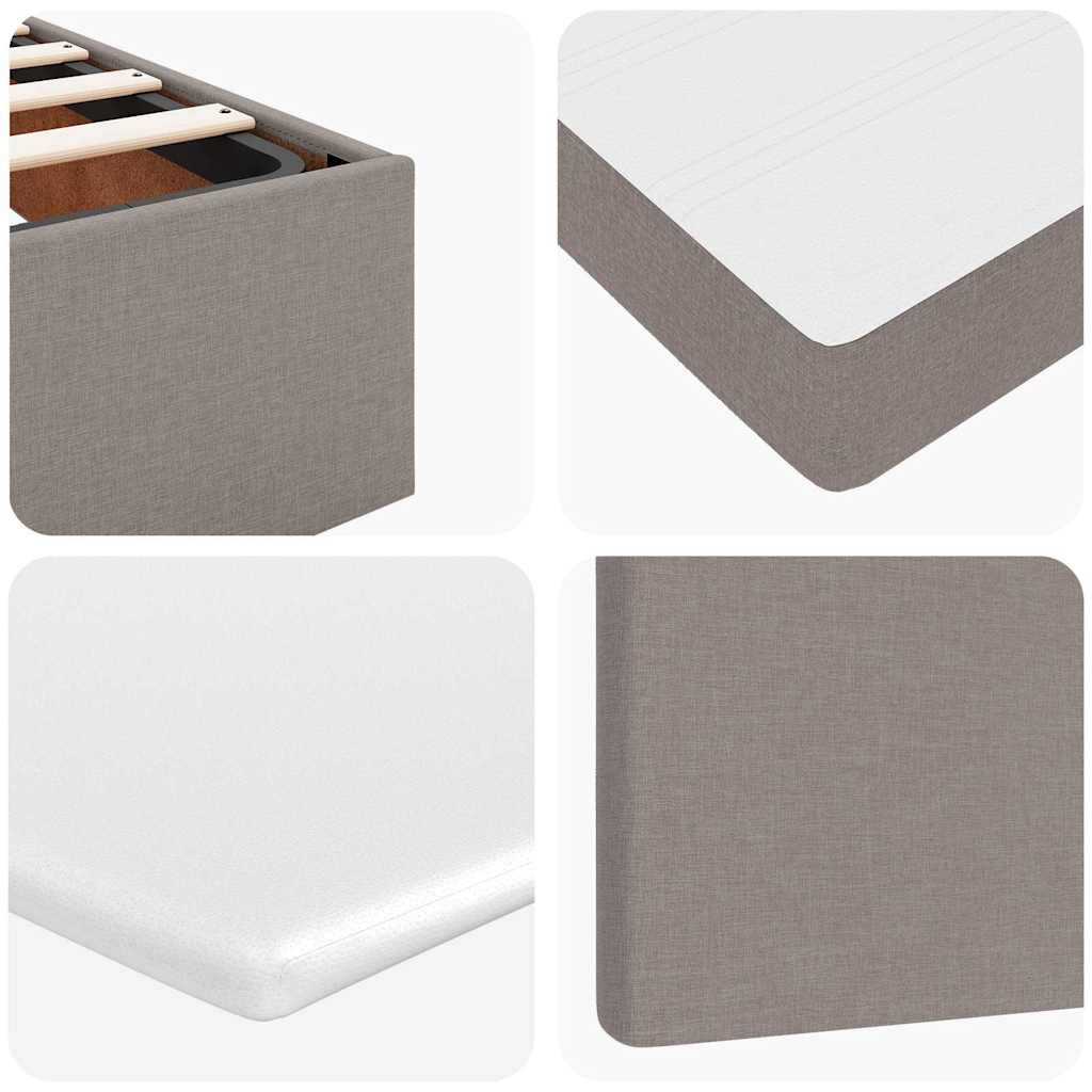 Pouf Letto con Materasso Tortora 100x200 cm in Tessuto