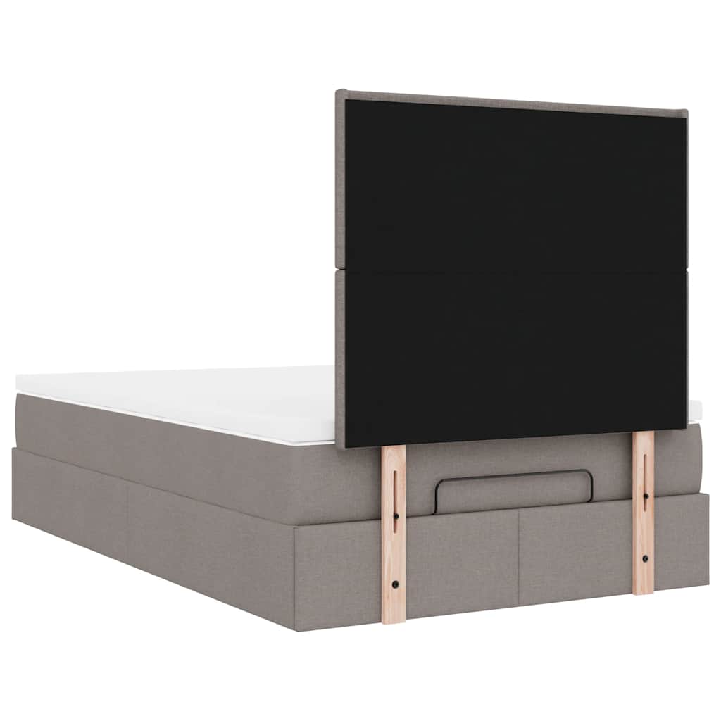 Struttura Letto Pouf con Materasso Tortora 120x190 cm Tessuto | homemem39