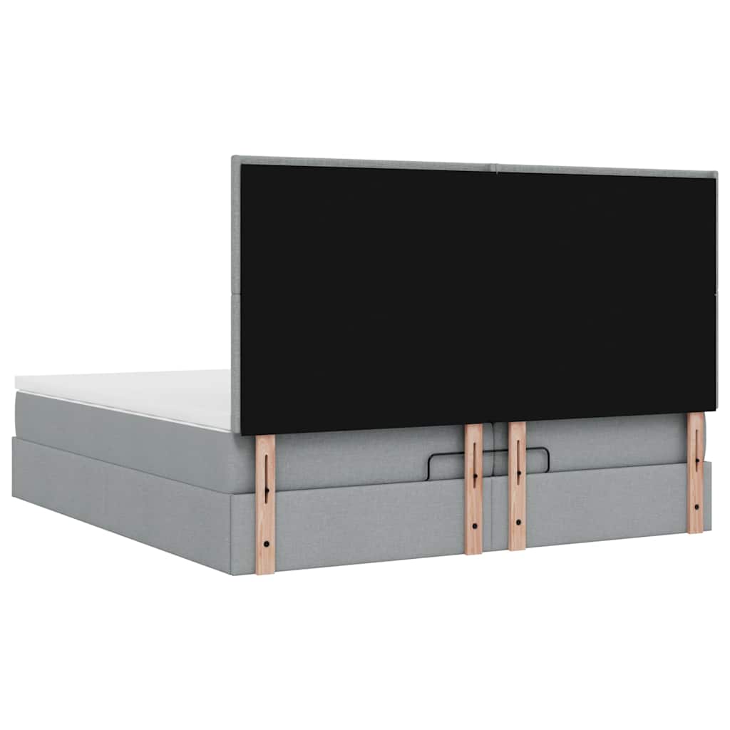 Struttura Letto Pouf con Materassi 200x200 cm in Tessuto | homemem39