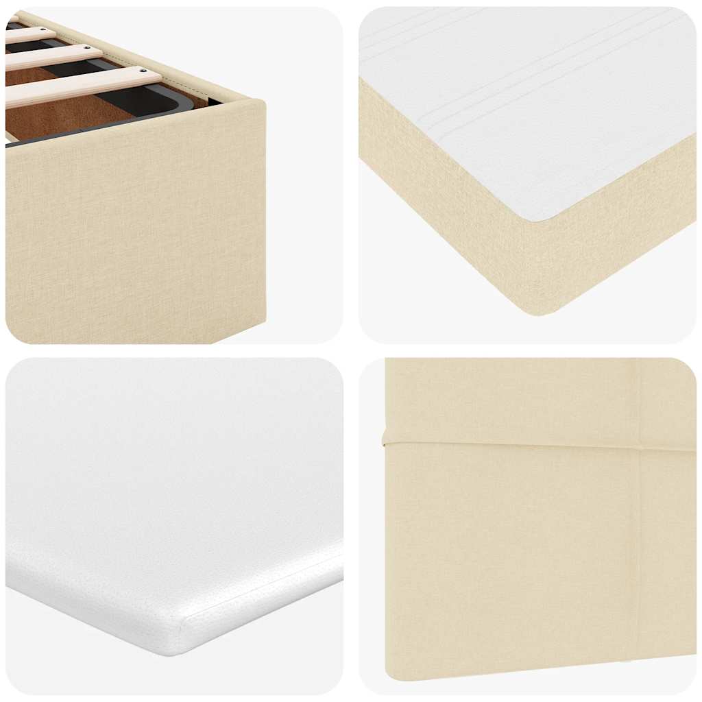 Pouf Letto con Materasso Crema 100x200 cm in Tessuto | homemem39