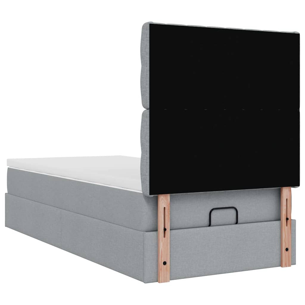 Struttura Letto Pouf con Materasso 90x190 cm in Tessuto | homemem39