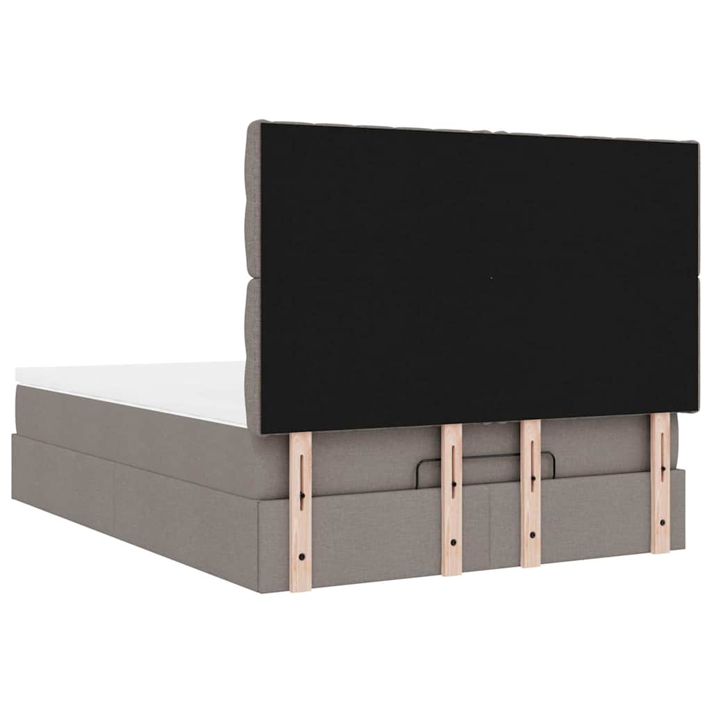 Struttura Letto Pouf con Materasso Tortora 140x200cm in Tessuto - homemem39