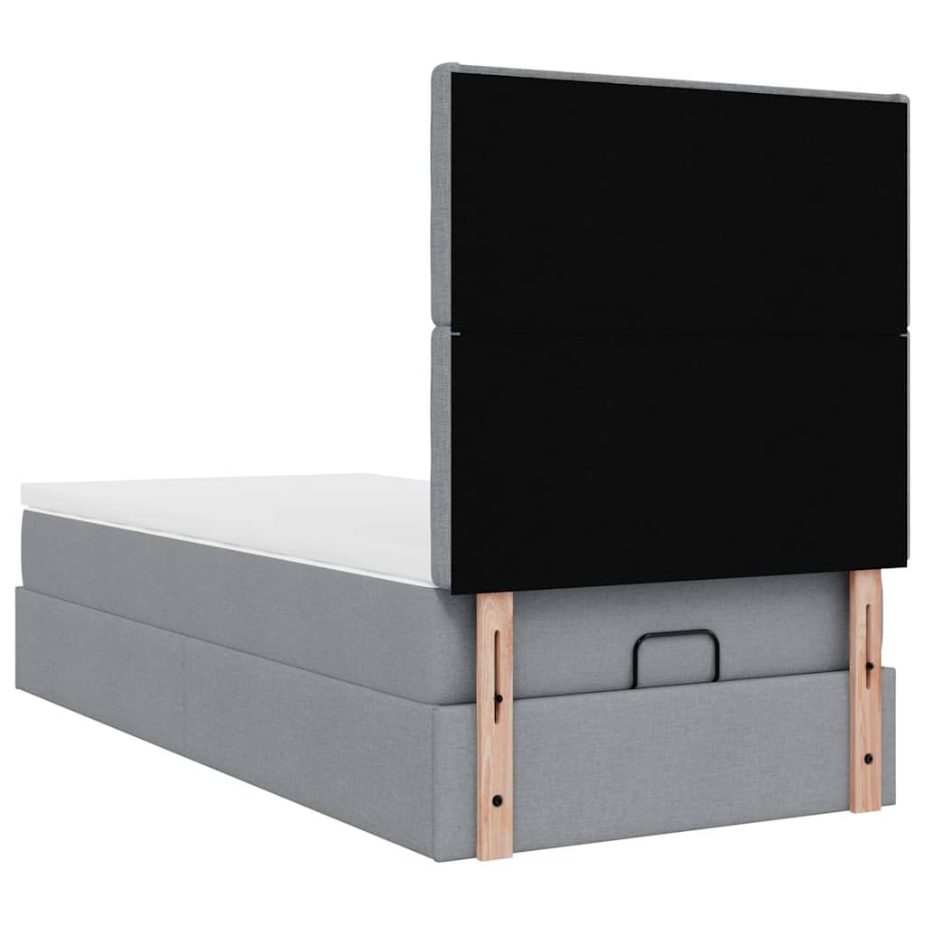 Struttura Letto Pouf con Materasso 90x190 cm in Tessuto | homemem39