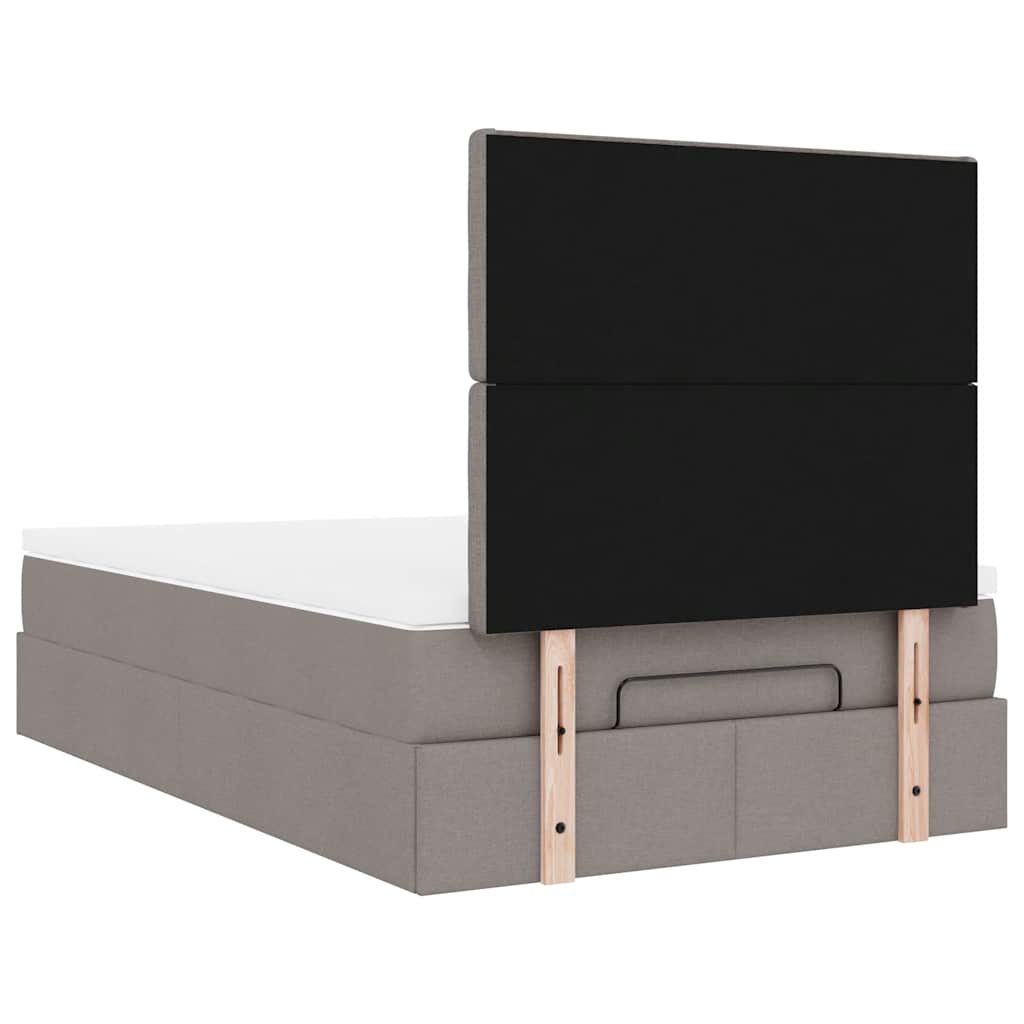 Struttura Letto Pouf con Materasso Tortora 120x190 cm Tessuto | homemem39