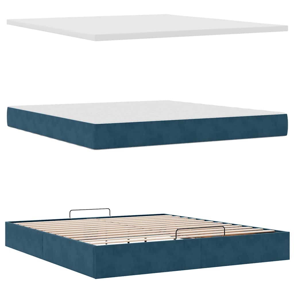 Struttura Letto Pouf con Materassi 160x200 cm Velluto | homemem39