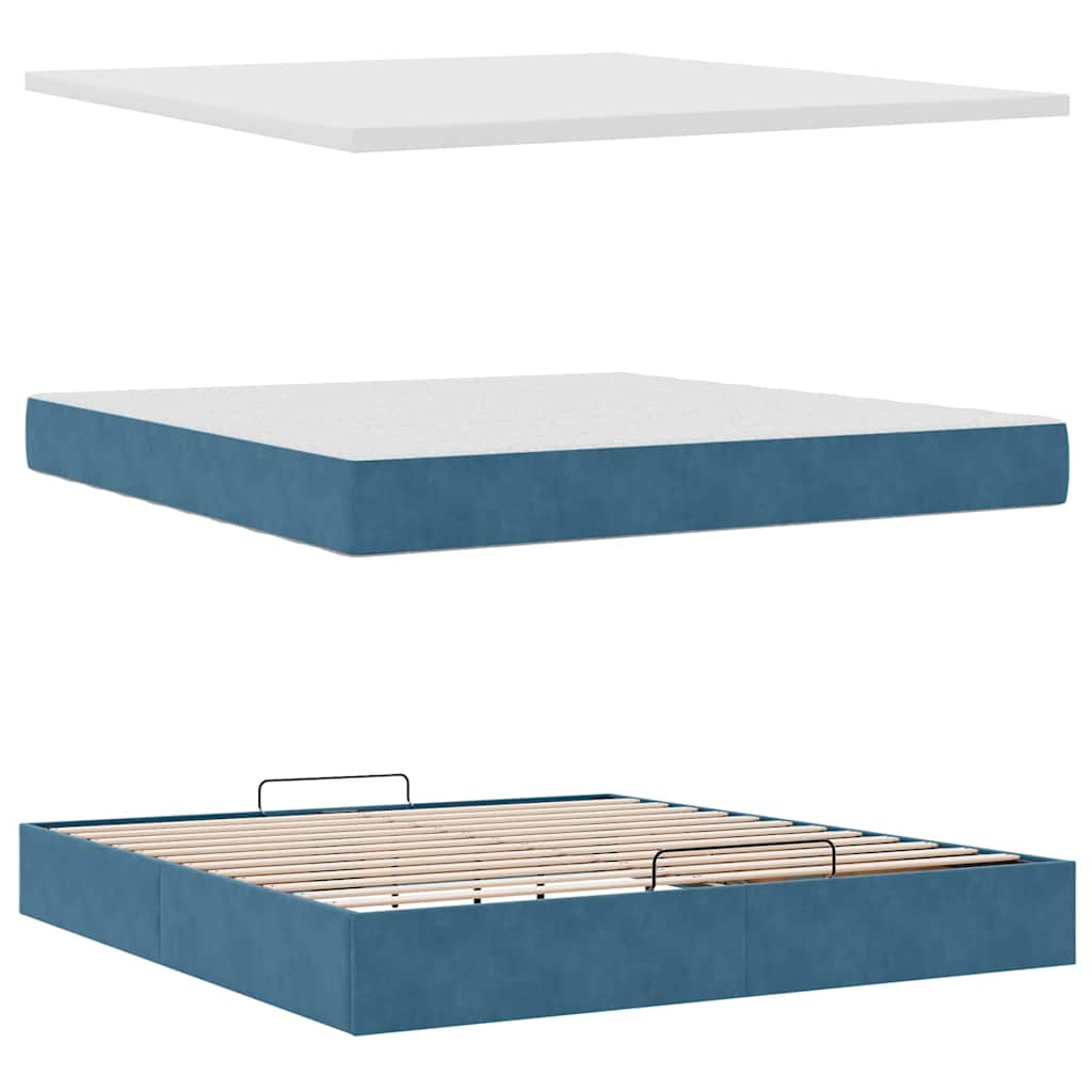 Struttura Letto Pouf con Materassi 180x200 cm Velluto | homemem39