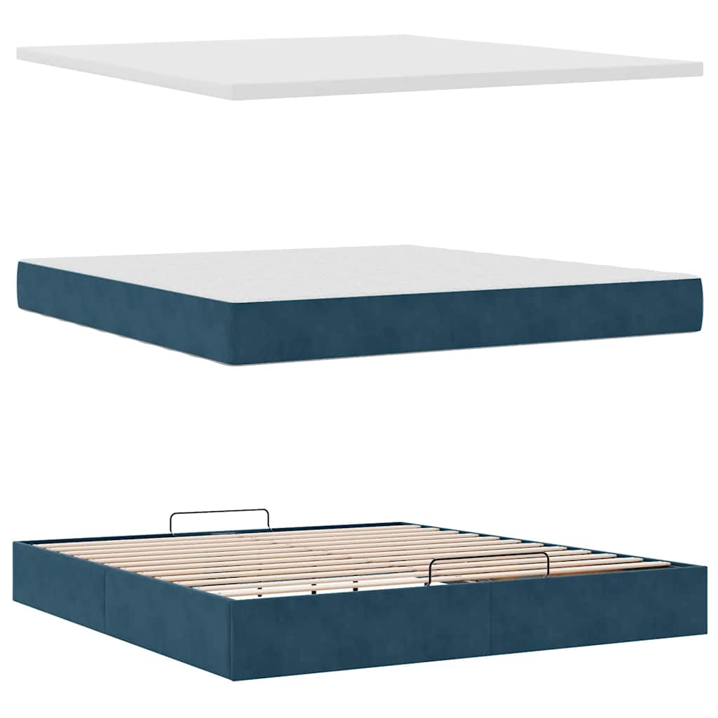 Struttura Letto Pouf con Materassi 160x200 cm Velluto | homemem39