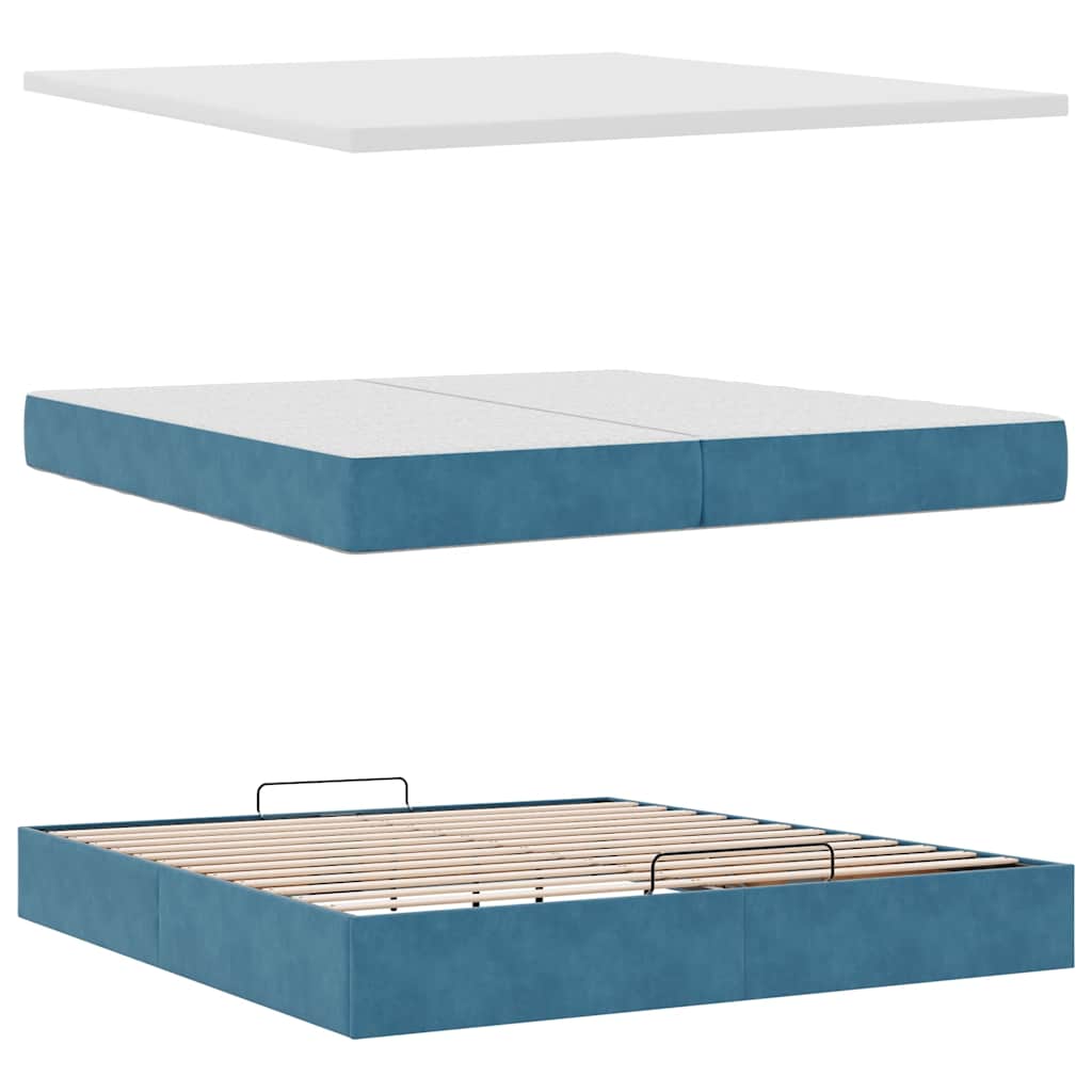 Struttura Letto Pouf con Materassi 200x200 cm Velluto | homemem39