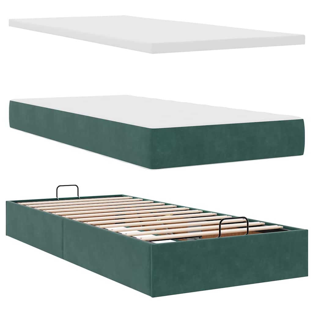 Struttura Letto Pouf con Materassi 80x200 cm Velluto | homemem39