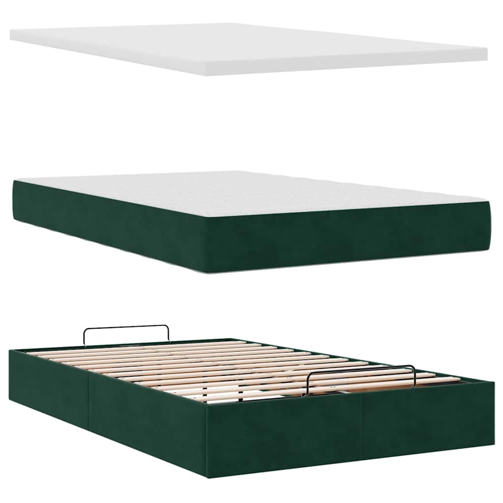 Struttura Letto Pouf con Materassi 120x200 cm Velluto | homemem39
