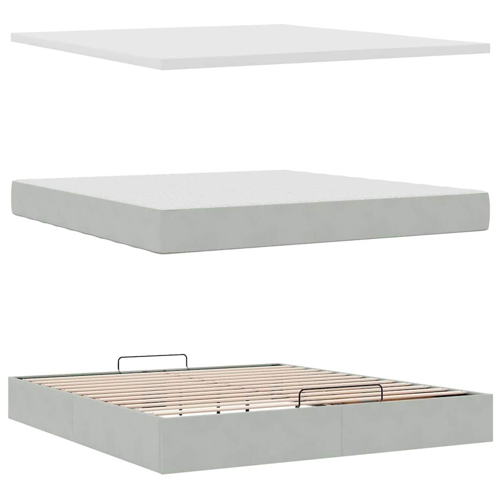 Struttura Letto Pouf con Materassi 180x200 cm Velluto | homemem39