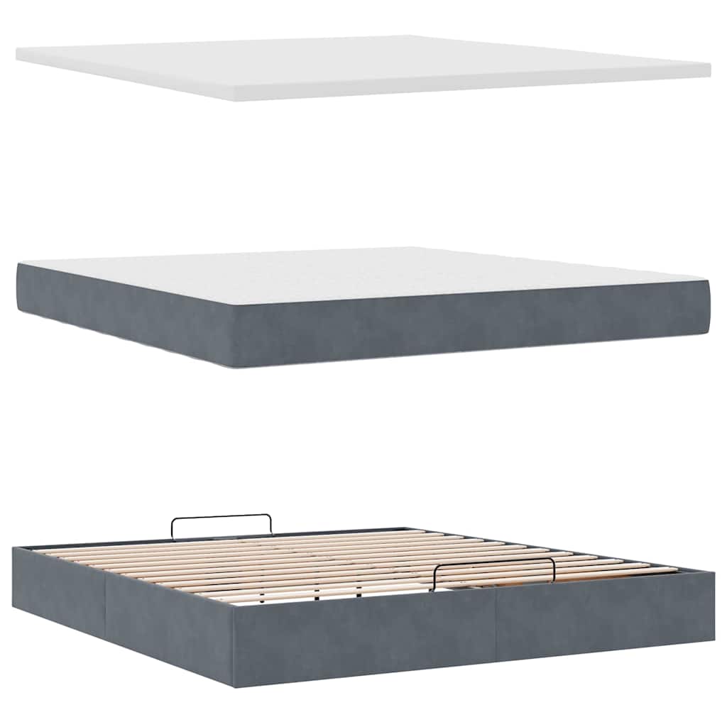 Struttura Letto Pouf con Materassi 180x200 cm Velluto | homemem39
