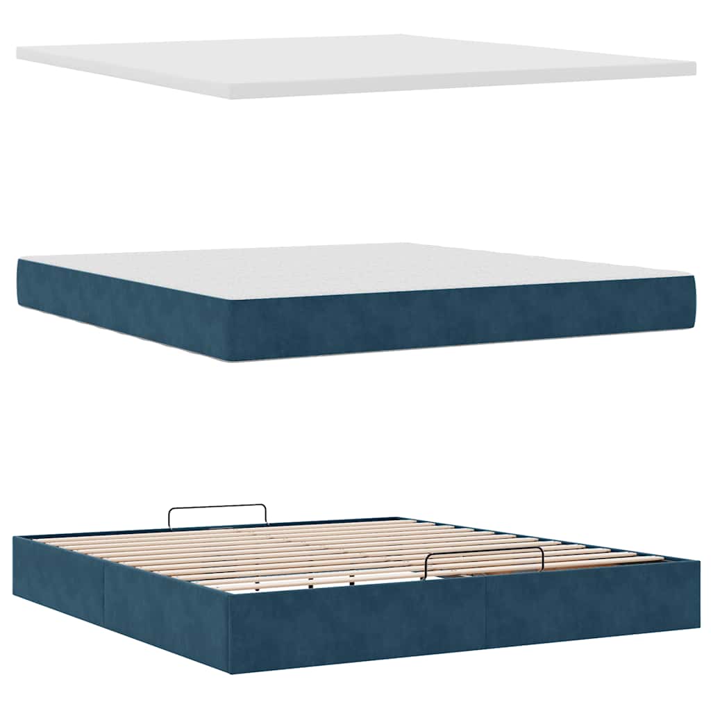 Struttura Letto Pouf con Materassi 180x200 cm Velluto | homemem39