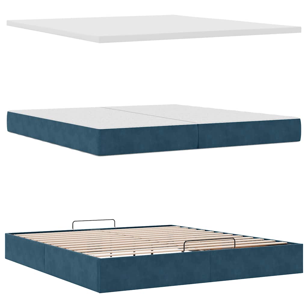 Struttura Letto Pouf con Materassi 200x200 cm Velluto | homemem39