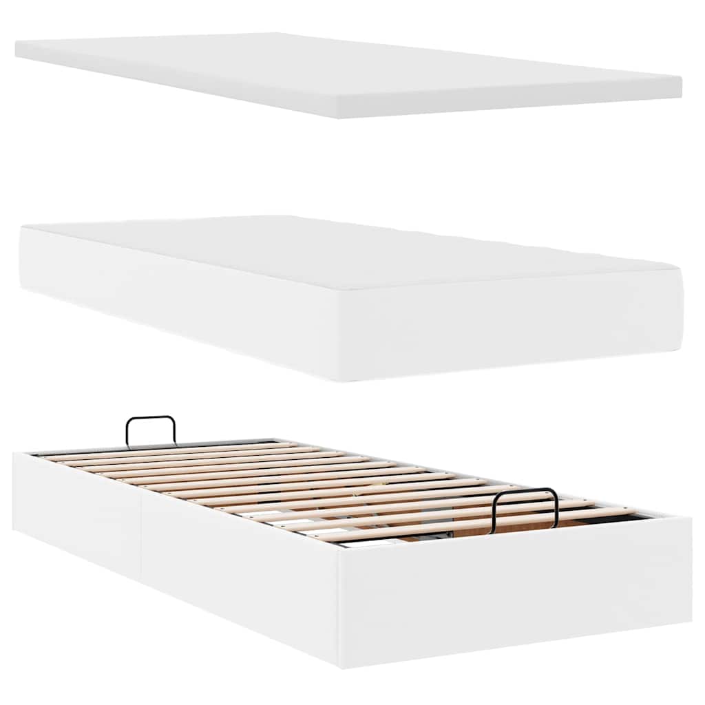 Struttura Letto Pouf con Materassi 160x200 cm Similpelle | homemem39