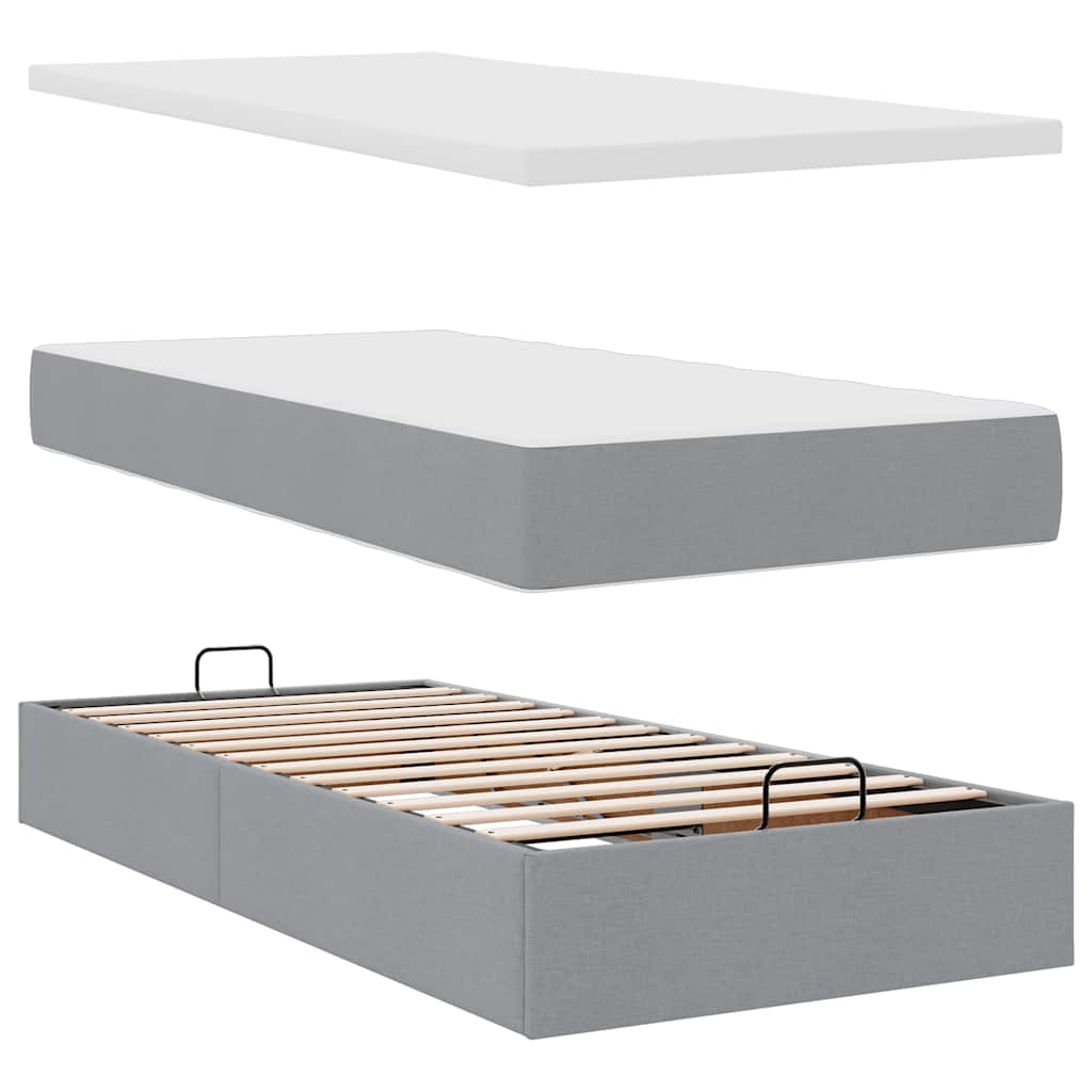 Struttura Letto Pouf con Materassi 160x200 cm in Tessuto - homemem39