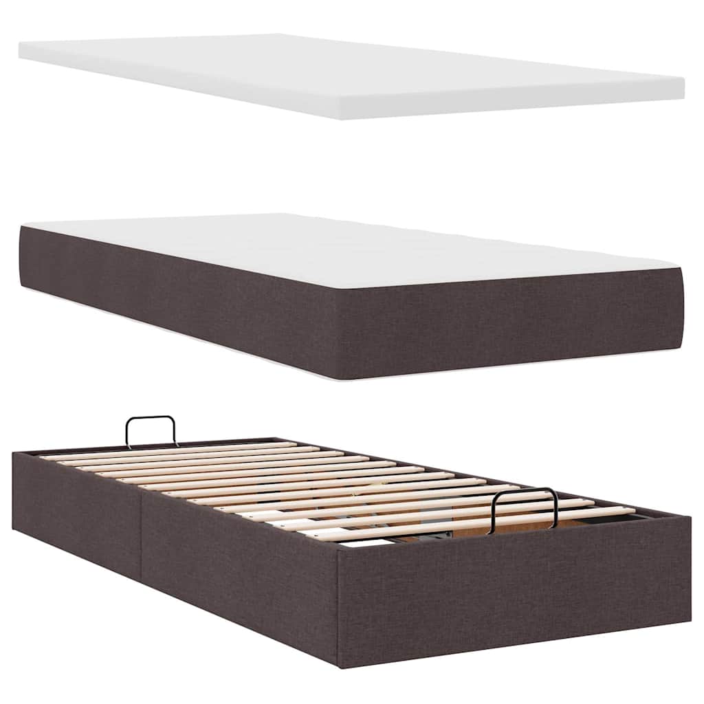 Struttura Letto Pouf con Materassi 160x200 cm in Tessuto | homemem39