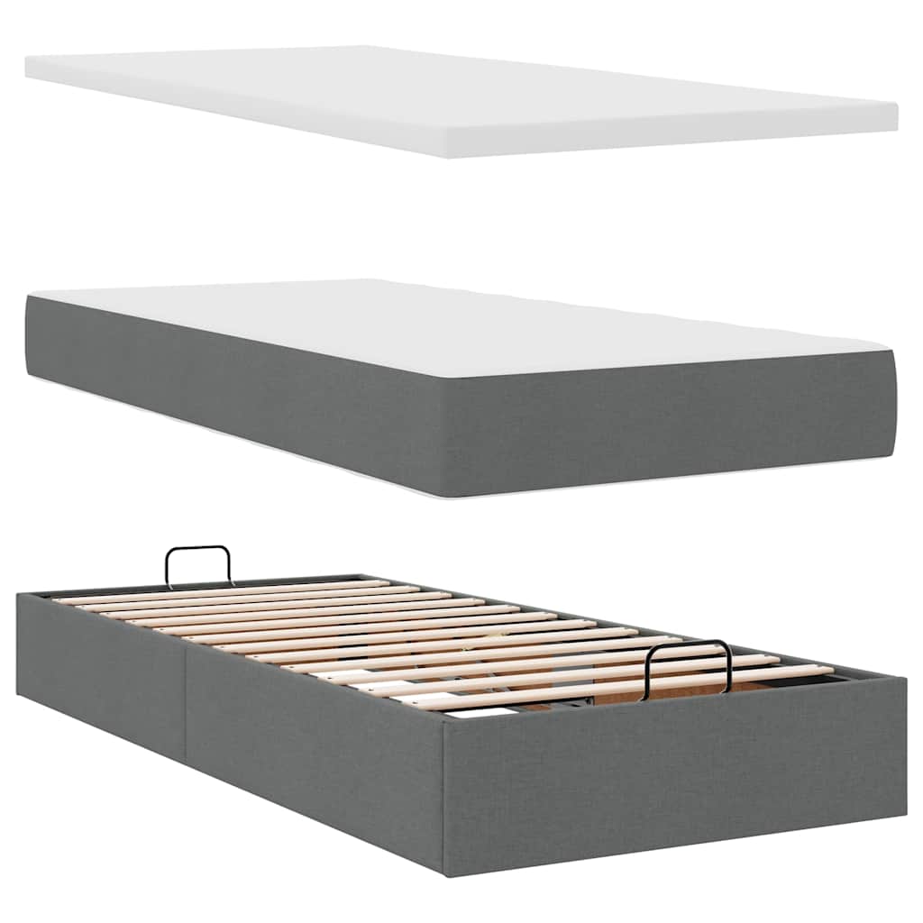Struttura Letto Pouf con Materassi 200x200 cm in Tessuto | homemem39