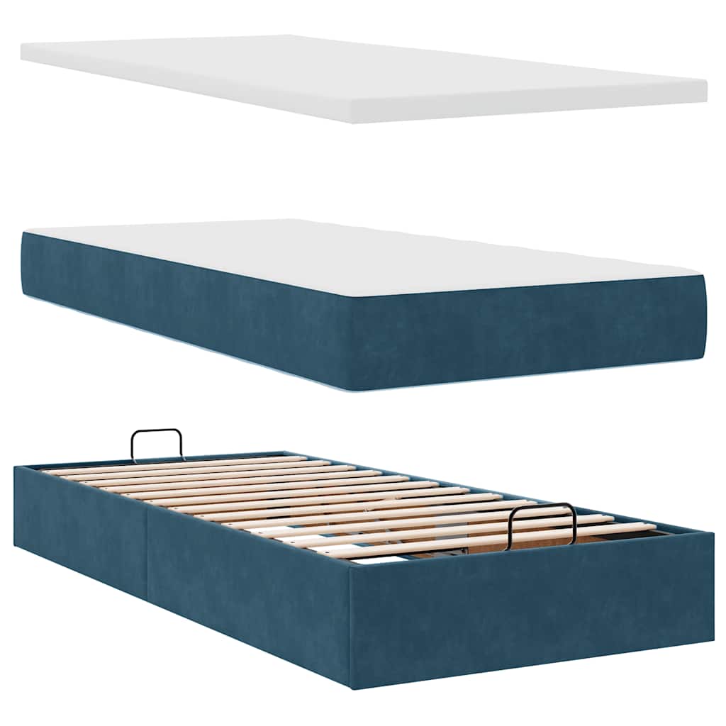 Struttura Letto Pouf con Materassi 200x200 cm Velluto | homemem39