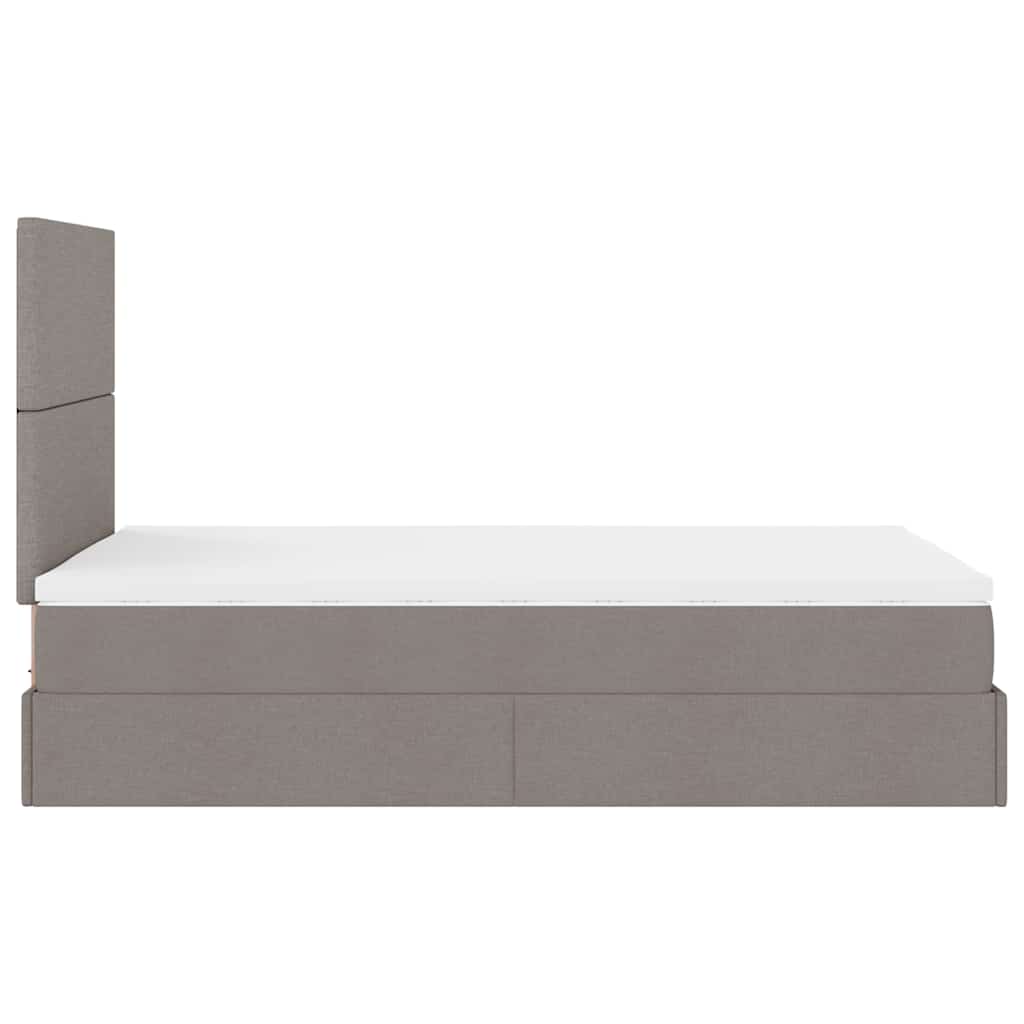 Struttura Letto Pouf con Materasso Tortora 120x200cm in Tessuto | homemem39