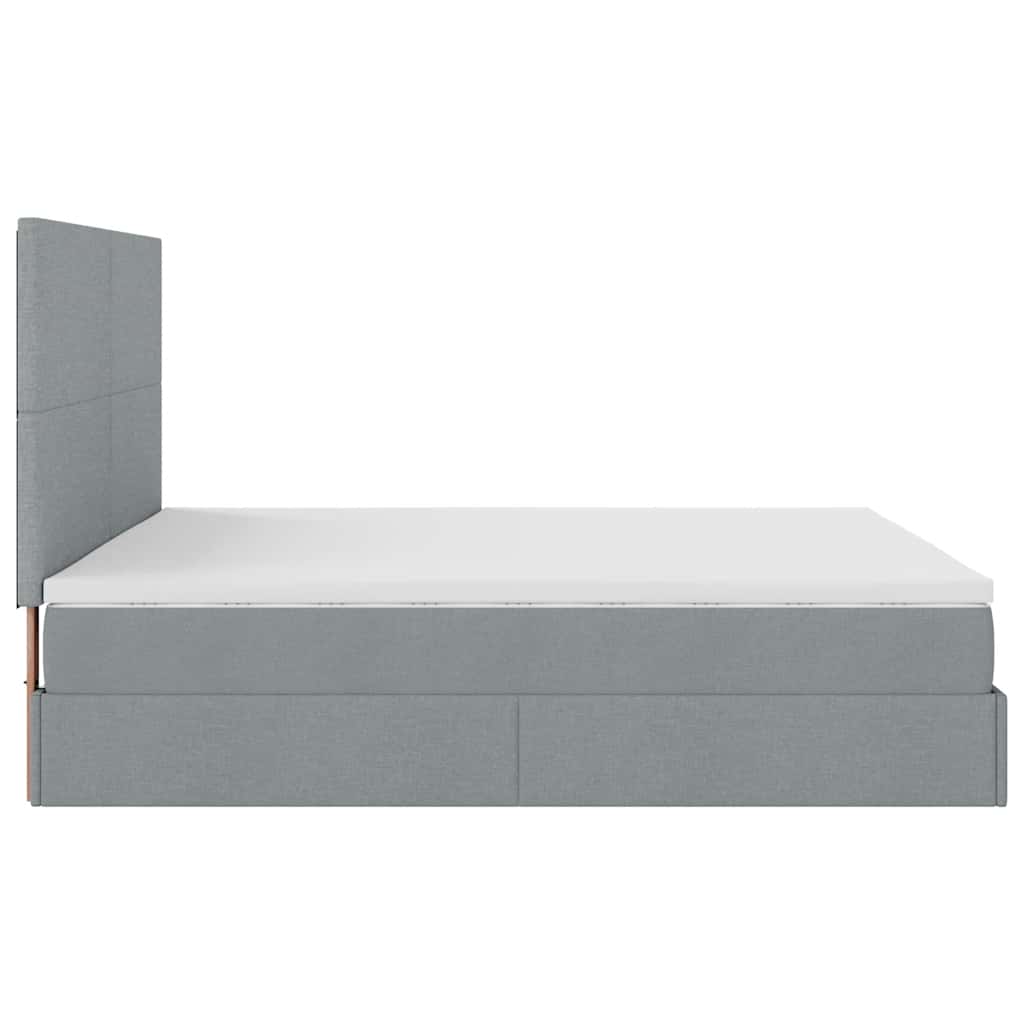 Struttura Letto Pouf con Materassi 200x200 cm in Tessuto | homemem39