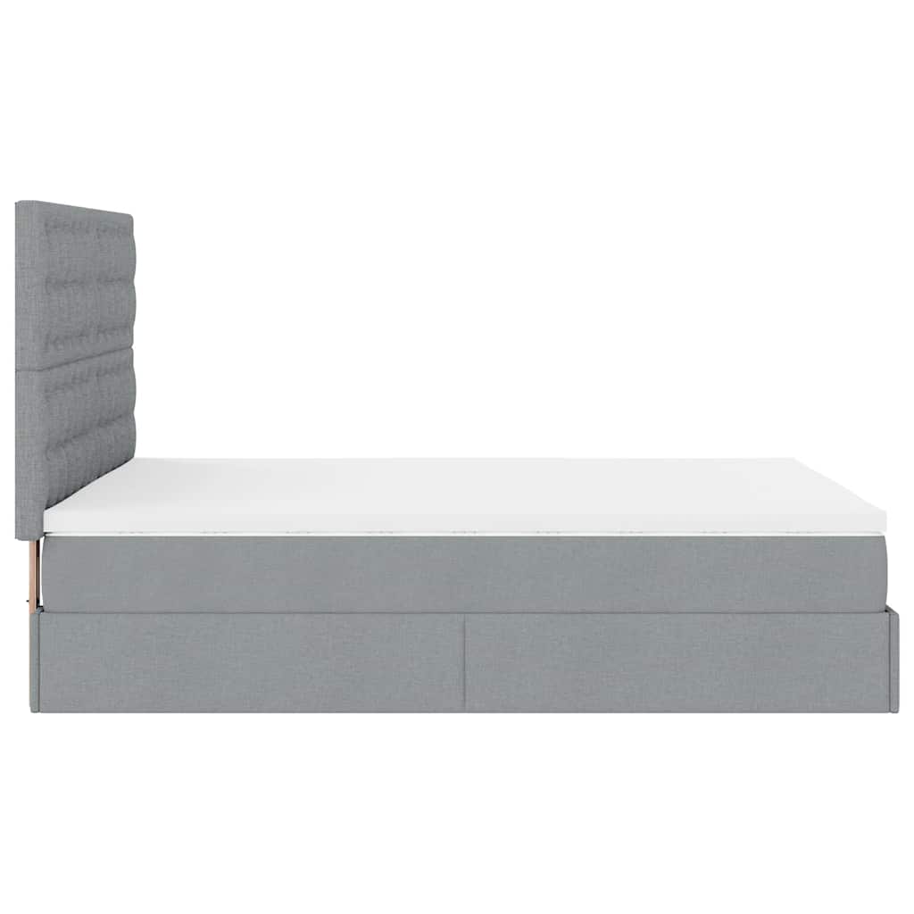 Struttura Letto Pouf con Materasso 140x190 cm in Tessuto | homemem39