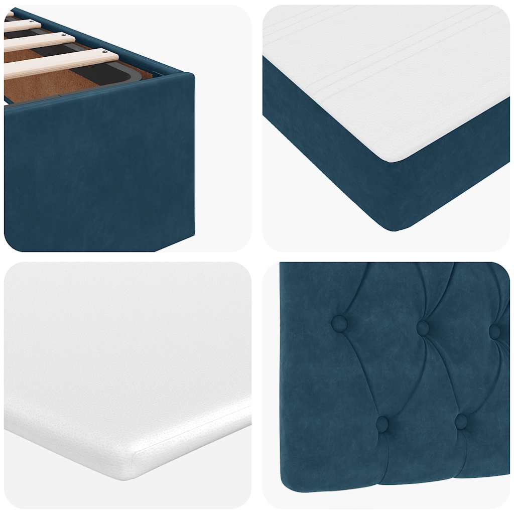 Struttura Letto Pouf con Materassi 160x200 cm Velluto