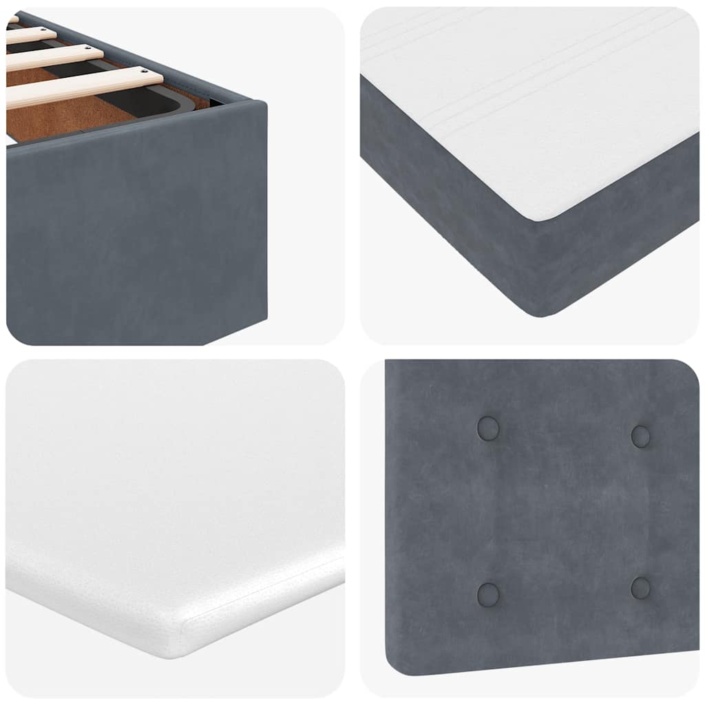 Struttura Letto Pouf con Materassi 160x200 cm in Velluto