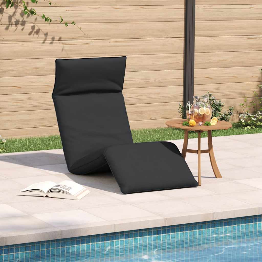 Lettino Pieghevole Nero 175x54x8,5 cm in Tessuto Oxford - homemem39