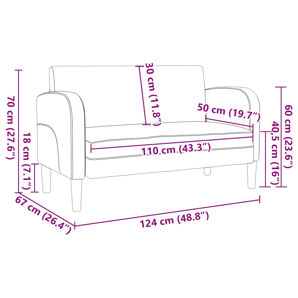 Divano Divanetto Crema 110 cm in Similpelle | homemem39