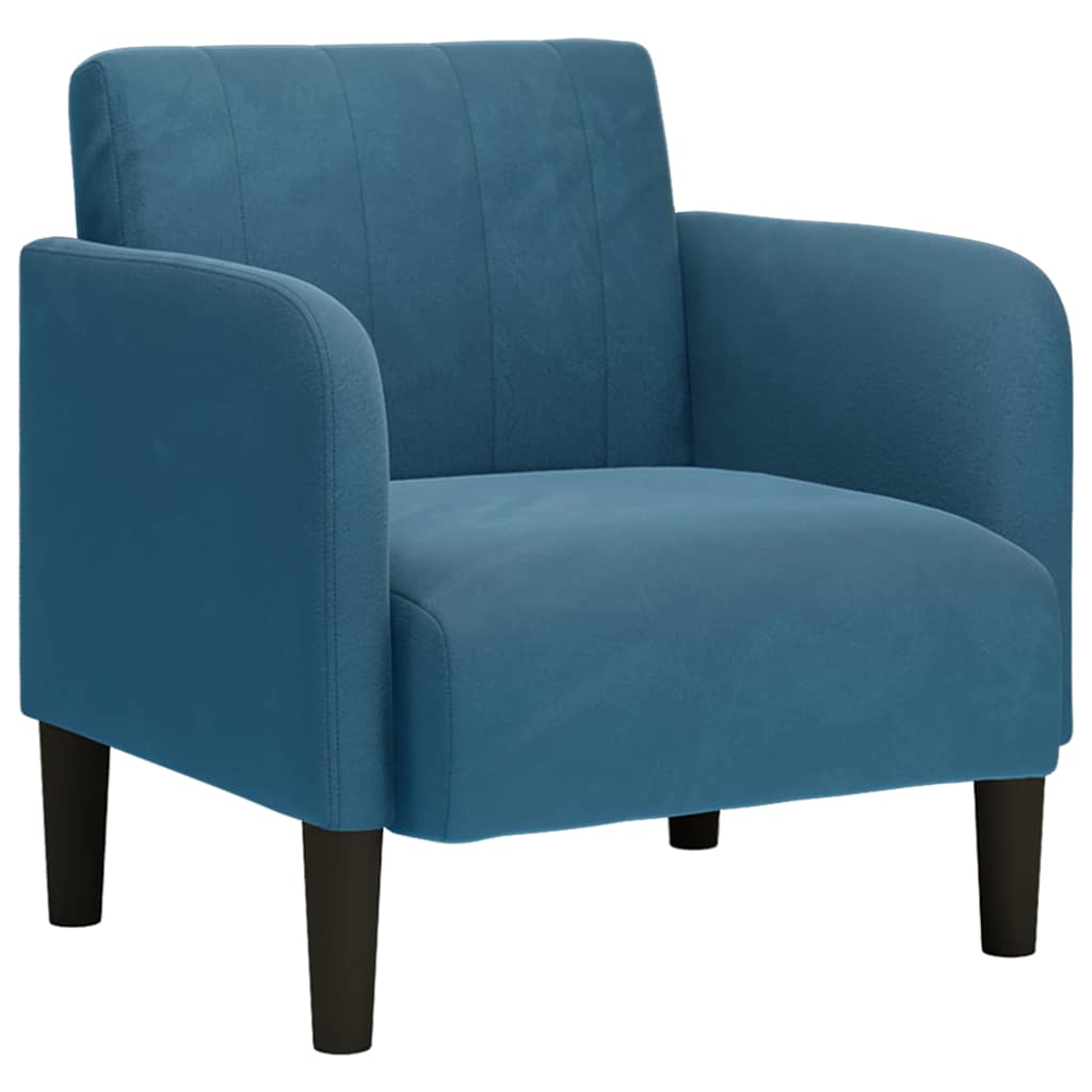 Divano Sedia con Braccioli Blu 54 cm in Velluto